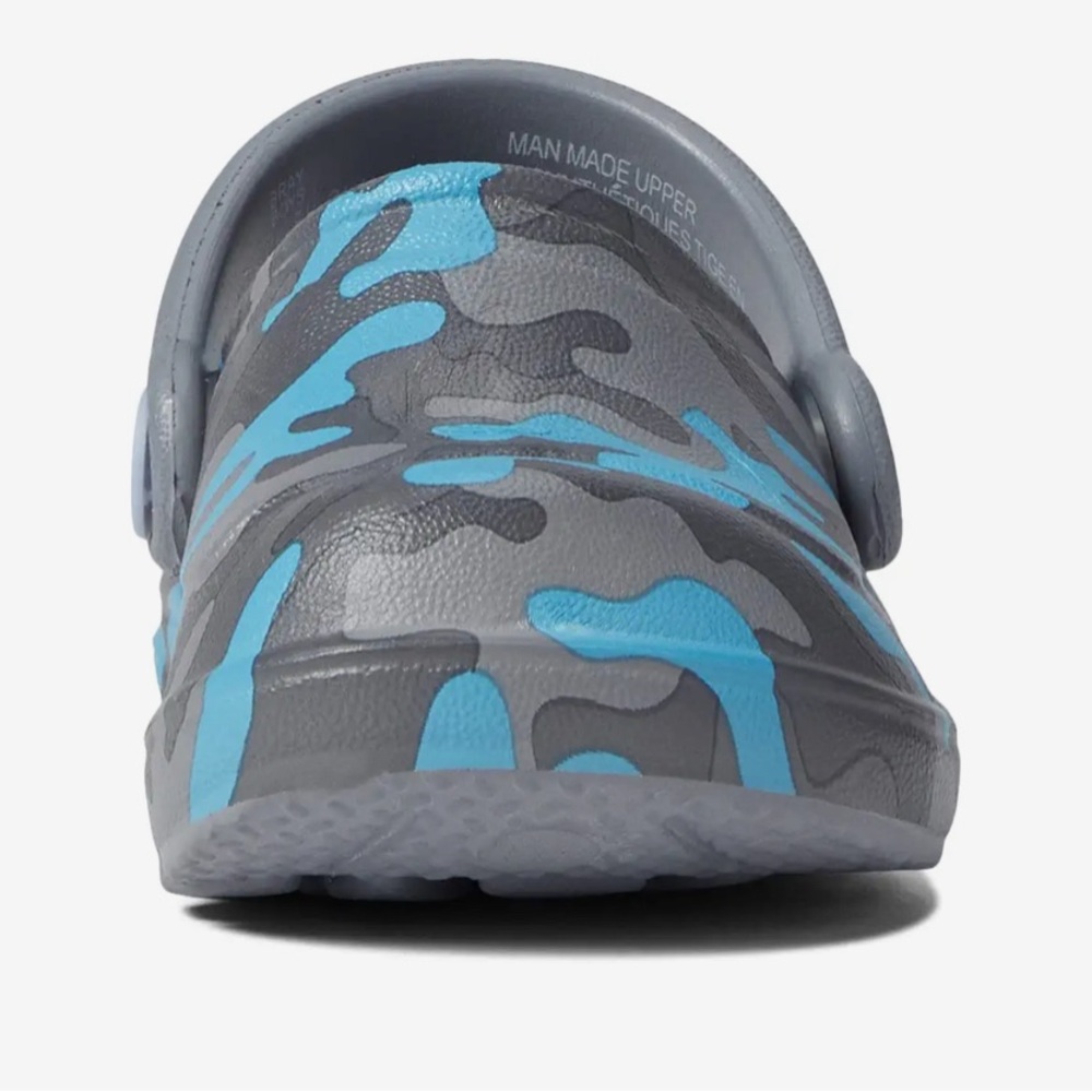 Stride Rite  360 Gray and Blue Slippers with Camo Design